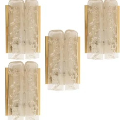 Discount Pamono Blown Glass and Brass Wall Sconce attributed to Doria, 1960s