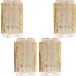 Discount Pamono Blown Glass and Brass Wall Sconce attributed to Doria, 1960s