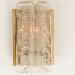 Discount Pamono Blown Glass and Brass Wall Sconce attributed to Doria, 1960s