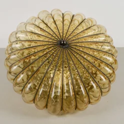 Online Pamono Blown Glass and Wrought Iron Ceiling Light