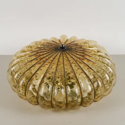 Online Pamono Blown Glass and Wrought Iron Ceiling Light