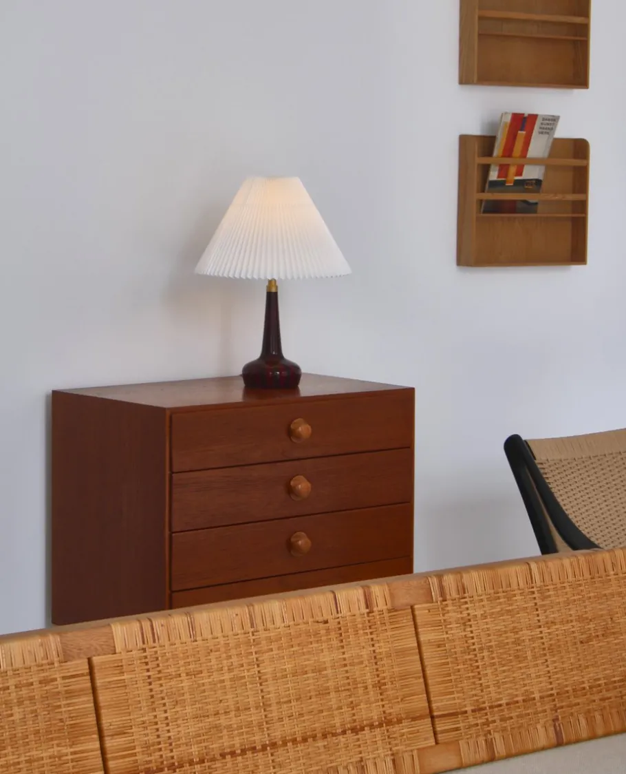 New Pamono Blown Glass Table Lamp by Esben Klint for Le Klint & Holmegaard, Denmark, 1970s