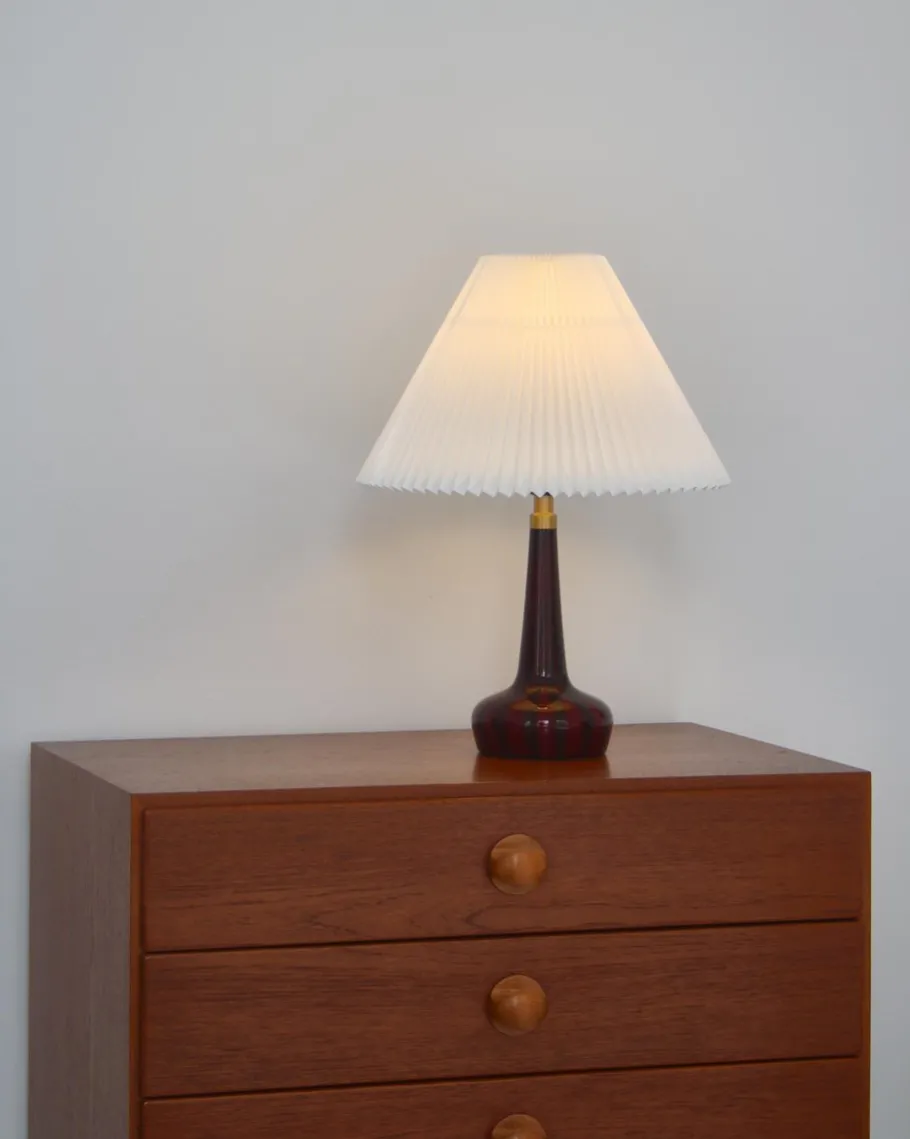 New Pamono Blown Glass Table Lamp by Esben Klint for Le Klint & Holmegaard, Denmark, 1970s