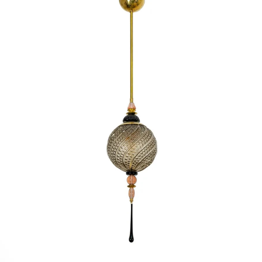 Online Pamono Blown Murano Glass and Brass Pendant Lamp, 2000