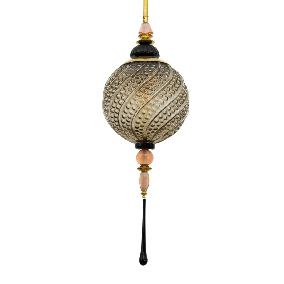 Online Pamono Blown Murano Glass and Brass Pendant Lamp, 2000