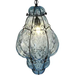 New Pamono Blu Sky Bubble Pendant in Murano Glass, 1980s