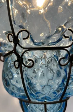 New Pamono Blu Sky Bubble Pendant in Murano Glass, 1980s