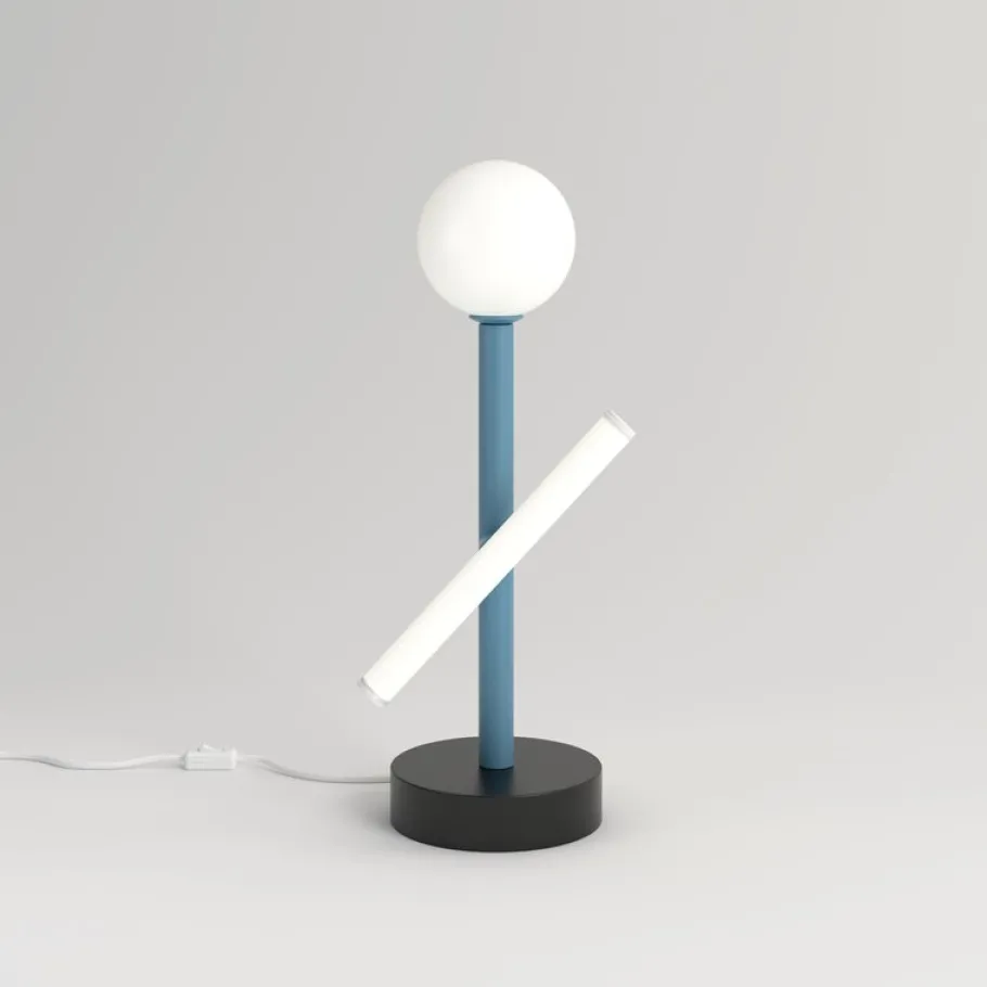 New Pamono Blue and Black Tube and Globe Desk Light by Atelier Areti