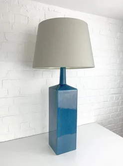 Online Pamono Blue Ceramic Floor Lamp Model No. 357 Glazed Stoneware from Le Klint, Denmark, 1970s