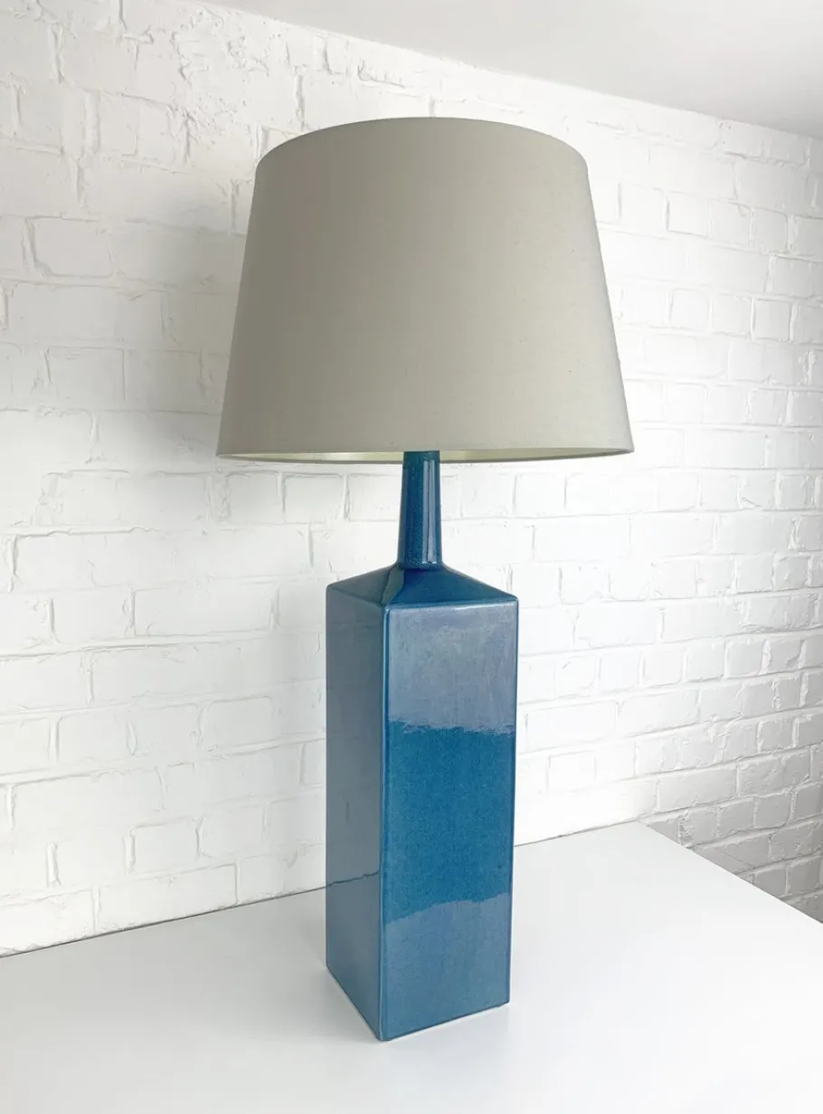 Online Pamono Blue Ceramic Floor Lamp Model No. 357 Glazed Stoneware from Le Klint, Denmark, 1970s