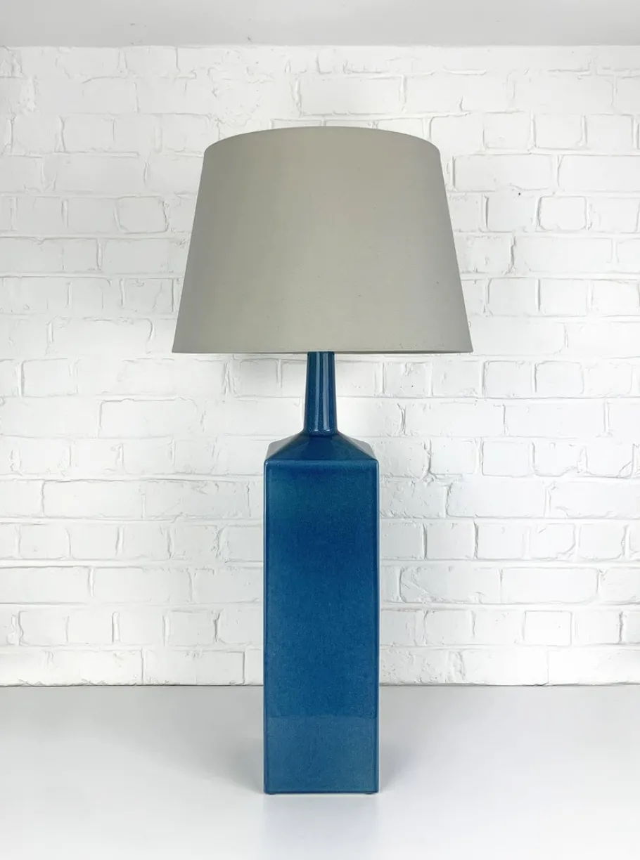 Online Pamono Blue Ceramic Floor Lamp Model No. 357 Glazed Stoneware from Le Klint, Denmark, 1970s