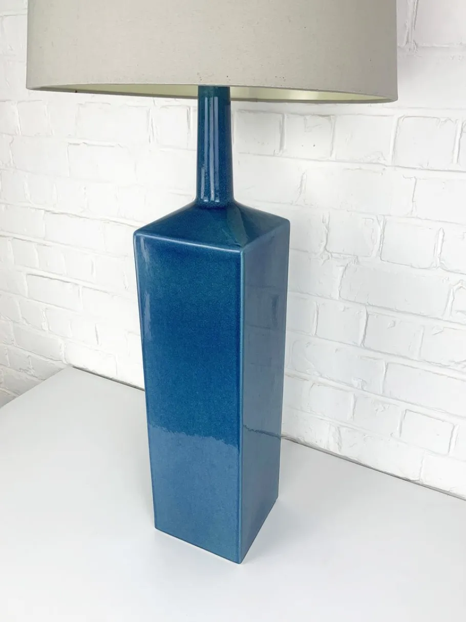 Online Pamono Blue Ceramic Floor Lamp Model No. 357 Glazed Stoneware from Le Klint, Denmark, 1970s