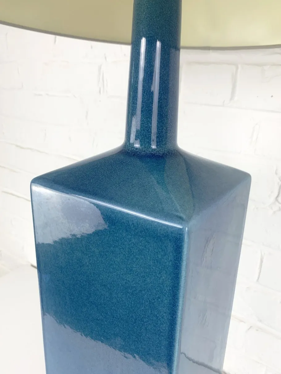 Online Pamono Blue Ceramic Floor Lamp Model No. 357 Glazed Stoneware from Le Klint, Denmark, 1970s