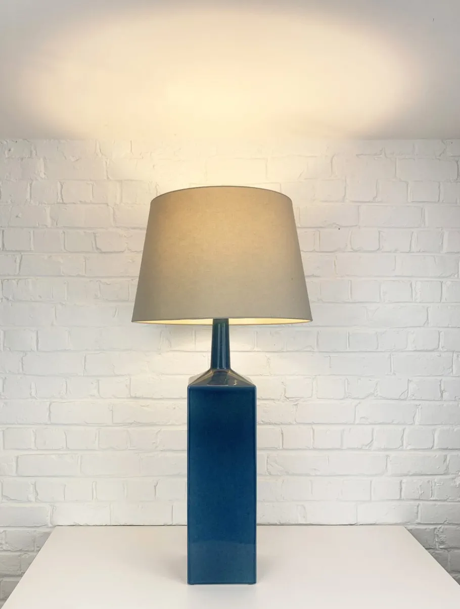 Online Pamono Blue Ceramic Floor Lamp Model No. 357 Glazed Stoneware from Le Klint, Denmark, 1970s