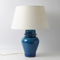 Outlet Pamono Blue Crackle Glaze Ginger Jar Ceramic Table Lamp, 1960s