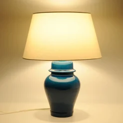 Outlet Pamono Blue Crackle Glaze Ginger Jar Ceramic Table Lamp, 1960s