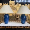 Online Pamono Blue Earthenware Table Lamps, Set of 2