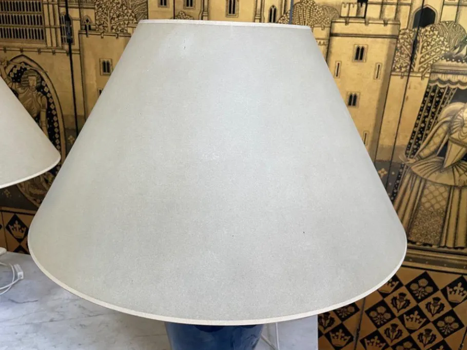 Online Pamono Blue Earthenware Table Lamps, Set of 2