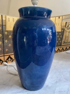 Online Pamono Blue Earthenware Table Lamps, Set of 2