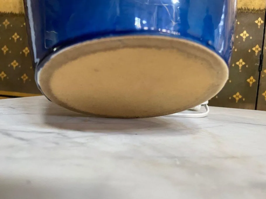 Online Pamono Blue Earthenware Table Lamps, Set of 2