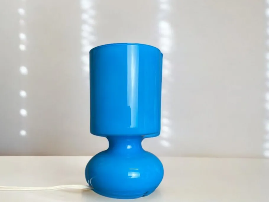 Online Pamono Blue Glass Table Lamp from Ikea, 2000s