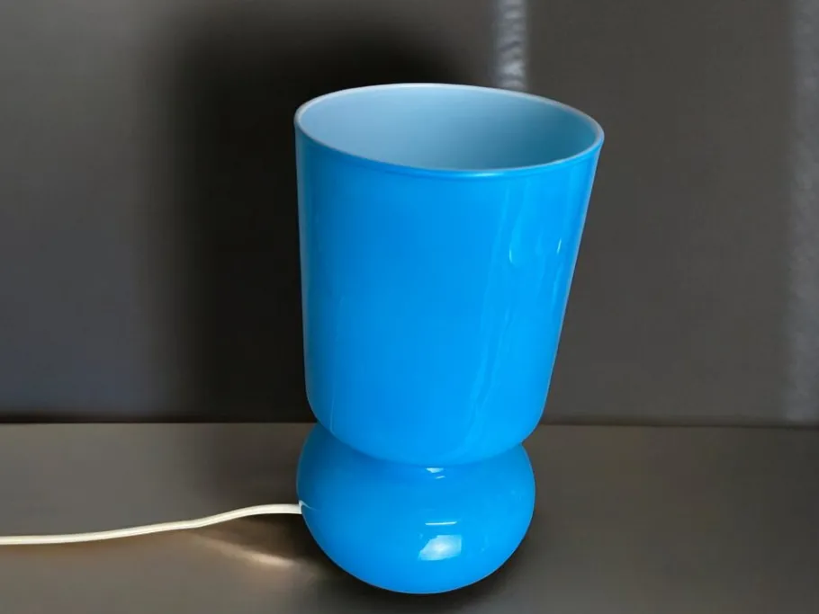 Online Pamono Blue Glass Table Lamp from Ikea, 2000s