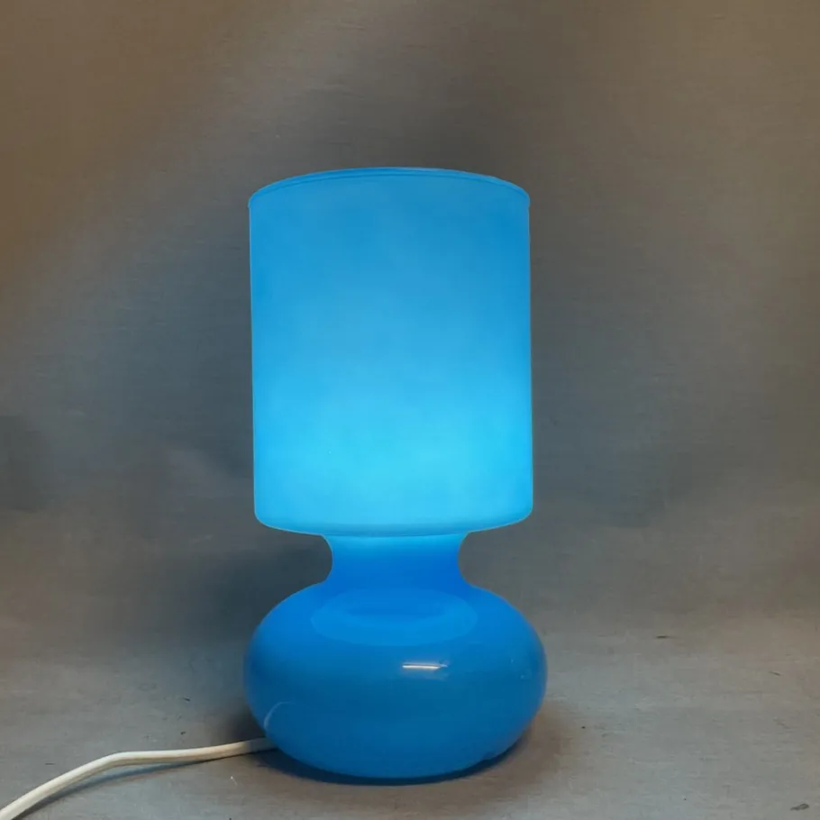 Online Pamono Blue Glass Table Lamp from Ikea, 2000s