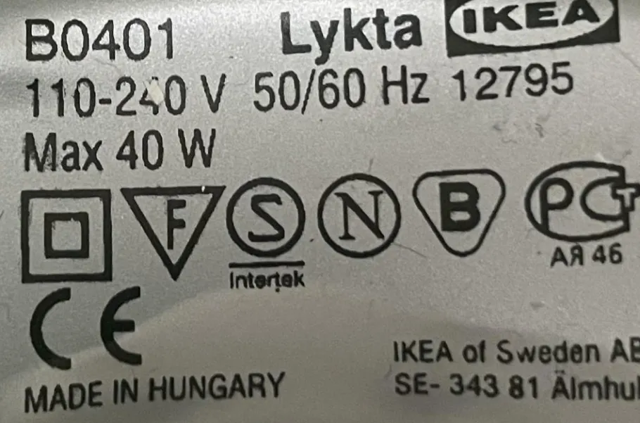 Online Pamono Blue Glass Table Lamp from Ikea, 2000s