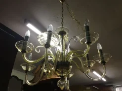 Hot Pamono Bochemia Glass Chandelier, 1950s