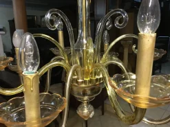 Hot Pamono Bochemia Glass Chandelier, 1950s