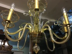 Hot Pamono Bochemia Glass Chandelier, 1950s