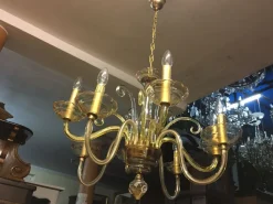 Hot Pamono Bochemia Glass Chandelier, 1950s