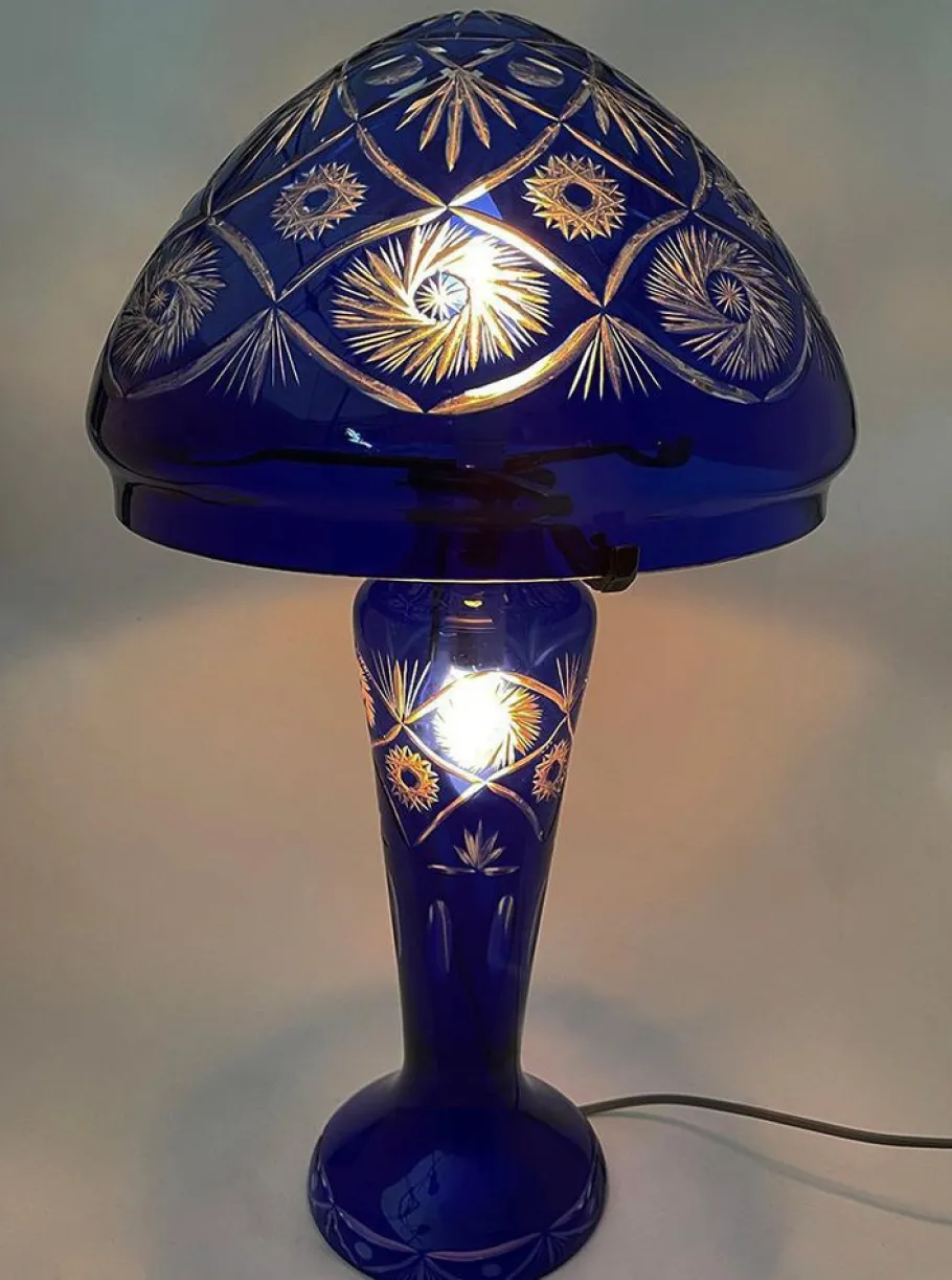 Discount Pamono Bohemian Crystal Mushroom Lamp, 1980s