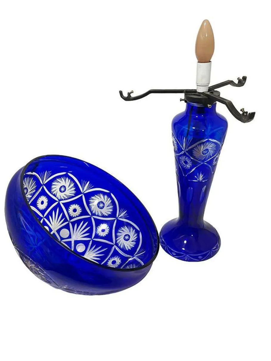 Discount Pamono Bohemian Crystal Mushroom Lamp, 1980s