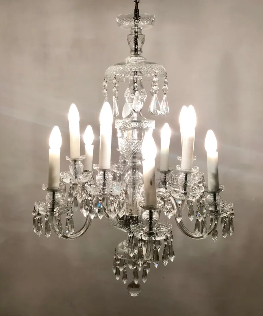Online Pamono Bohemian Lead Crystal 10-Light Chandelier, 1960s