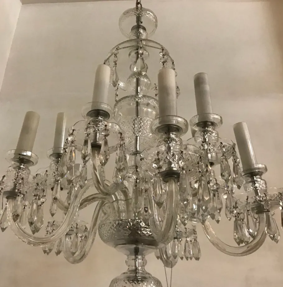 Online Pamono Bohemian Lead Crystal 10-Light Chandelier, 1960s