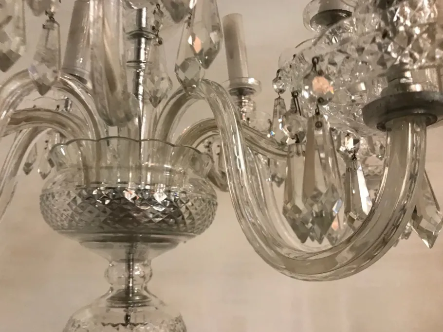 Online Pamono Bohemian Lead Crystal 10-Light Chandelier, 1960s