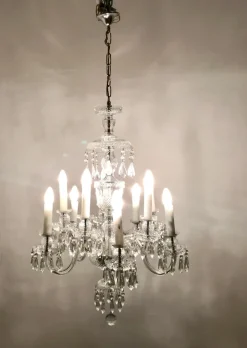 Online Pamono Bohemian Lead Crystal 10-Light Chandelier, 1960s