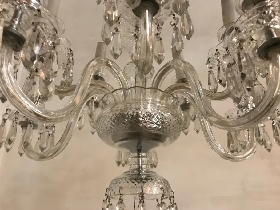 Online Pamono Bohemian Lead Crystal 10-Light Chandelier, 1960s