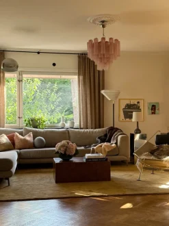 Online Pamono Bold Eclectic Pink Murano Chandeliers, Set of 2