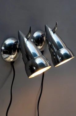 Discount Pamono Bor Wall Lamps by Verner Panton and Ettore Sottsass for Ikea, 1980s, Set of 2