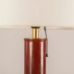 Outlet Pamono Bordeaux Leather Table Lamp attributed to Paul Dupré-Lafon for Hermès, France, 1940