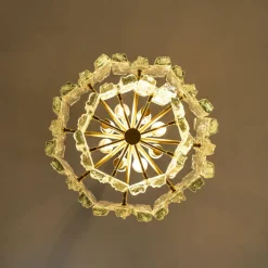 Discount Pamono Brass & Ice Glass Pendant by J.T. Kalmar for ISA, 1970s