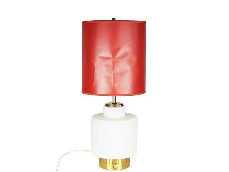 Discount Pamono Brass & Opaline Glass 3-Light Table Lamp by Bruno Gatta for Stilnovo, 1959