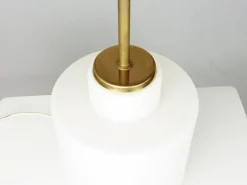 Discount Pamono Brass & Opaline Glass 3-Light Table Lamp by Bruno Gatta for Stilnovo, 1959