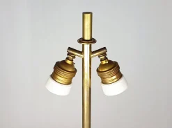 Discount Pamono Brass & Opaline Glass 3-Light Table Lamp by Bruno Gatta for Stilnovo, 1959