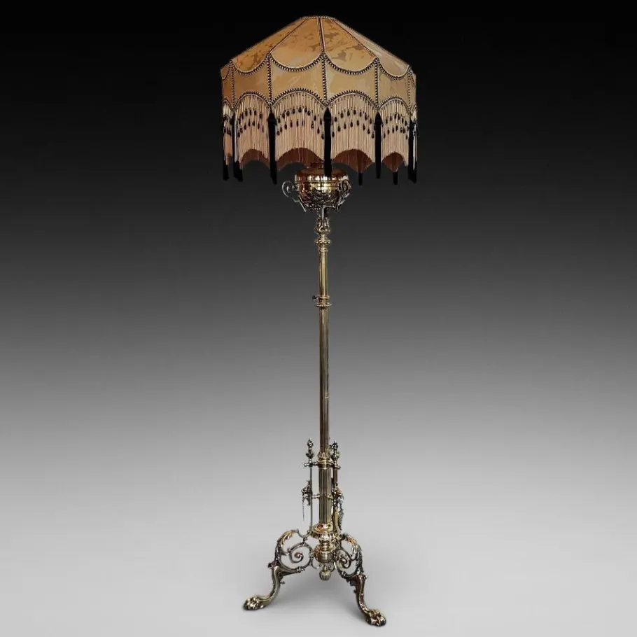 Clearance Pamono Brass Adjustable Standard Lamp from Messenger