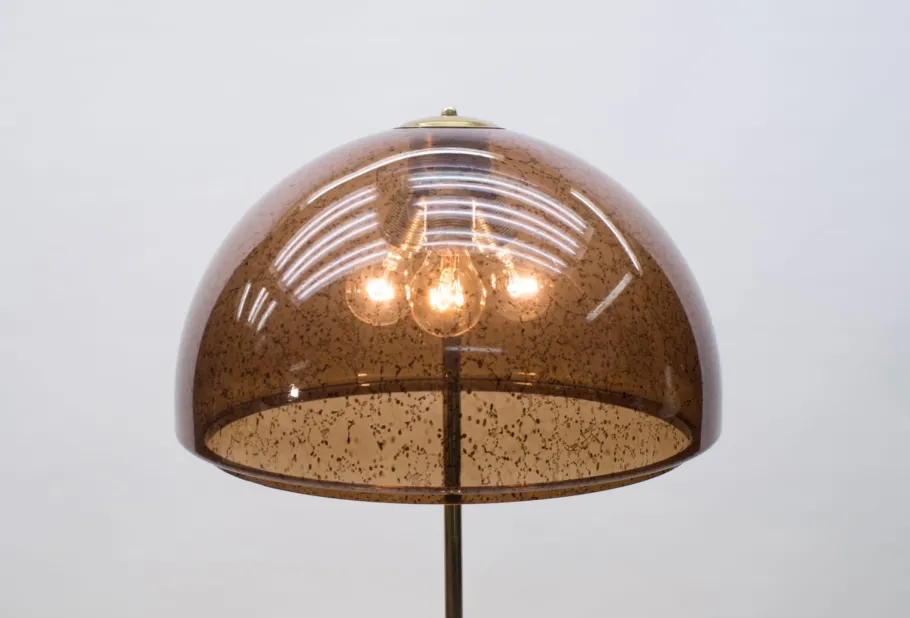 Best Pamono Brass and Acrylic Glass Floor Lamp, 1970s