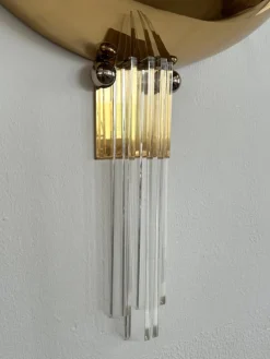 New Pamono Brass and Acrylic Wall Sconces from Vereinigte Werkstätten München, 1970s, Set of 2