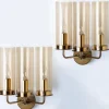 Clearance Pamono Brass and Amber Glass Wall Lights attributed to Jakobsson, 1960s, Set of 2